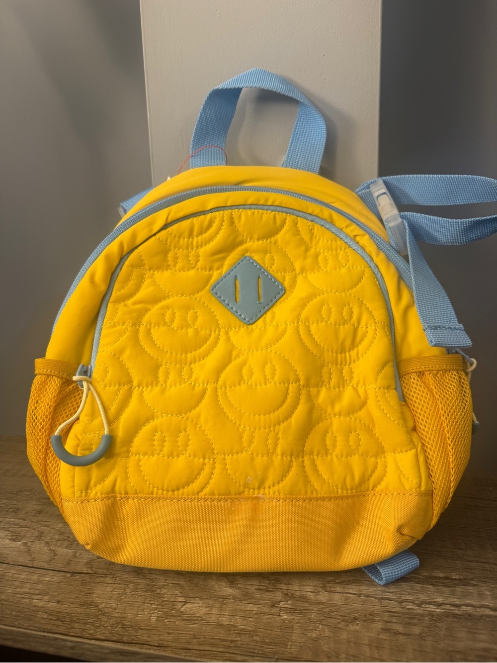 Kids Yellow and Light Blue Quilted Backpack
